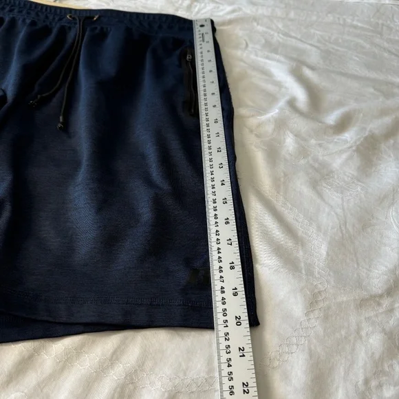 Russell Men's Blue/Black Elastic Waist Athletic Shorts Size Large Training Gym - Picture 12 of 13